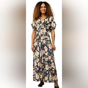 🌼 Ellos Black Floral Maxi Dress